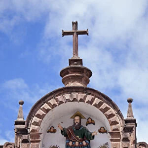 South America, Peru, Cusco. A representation of the holy family - Mary, Joseph