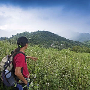 South East Asia, Thailand, North, Mae Hong Son, a trekker on a hill tribe hike in