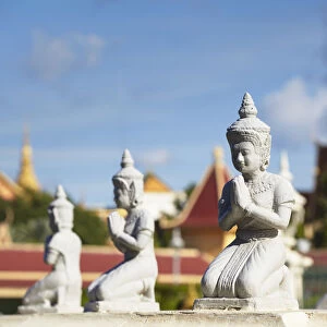 Statues at Silver Pagoda in Royal Palace, Phnom Penh, Cambodia