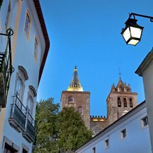Sunset view of Cathedral, Evora, Alentejo, Portugal