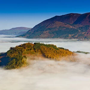 Swinside Surrounded by Autumn Mist, Lake District National Park, Cumbria, England