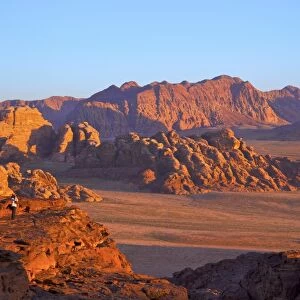 Tourist Taking Photographs, Wadi Rum, Jordan, Middle East