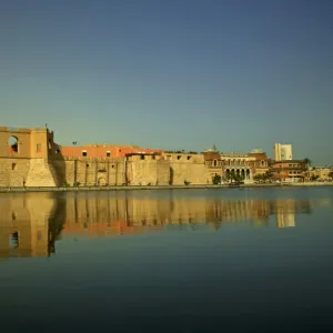 Tripoli, Libya; The Castle; now housing the Museum of the Jamahariya as seen from across a small lake