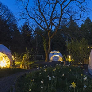 United Kingdom, England, Gloucestershire, Coleford. Glamping at the Dome Garden