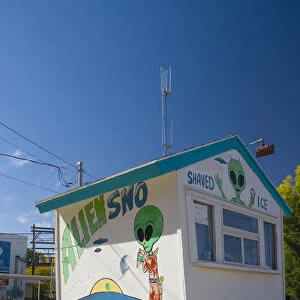 USA, New Mexico, Roswell, Alien-themed icecream stand