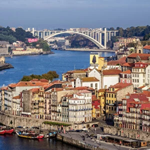 View towards Arrabida Bridge, Porto, Portugal