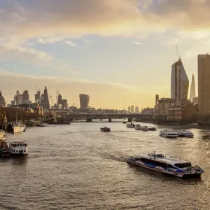 Print of Sunrise Over the River Thames Print of Sunrise Over the River Thames