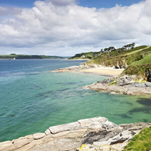 Views over Carrick Roads towards St Mawes from the Roseland Peninsula, Cornwall, England