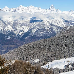 Views from Pila ski resort, Aosta Valley, Italy
