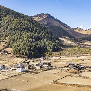 A village in Phobjikha Valley, Bhutan