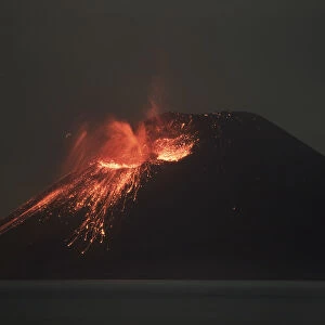 Volcano eruption Krakatau - Indonesia, Java, Sunda Strait, Anak Krakatau