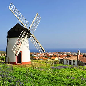 Windmill in Vila do Porto. Santa Maria, Azores islands, Portugal