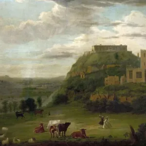 Visión del Castillo de Nottinghan con la Iglesia de San Nicolás y Casas Visión del Castillo de Nottinghan con la Iglesia de San Nicolás y Casas