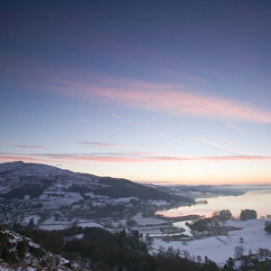 Dawn over Lake Windermere in the Lake District UK