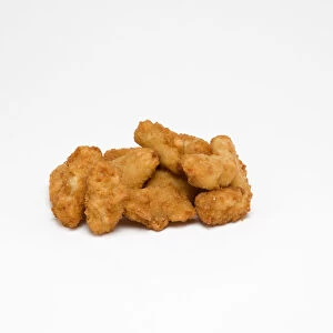 Food, Cooked, Fish, Battered scampi on a white background