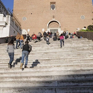 Italy, Lazio, Rome, Capitoline Hill, steps & church of Santa Maria Aracoeli