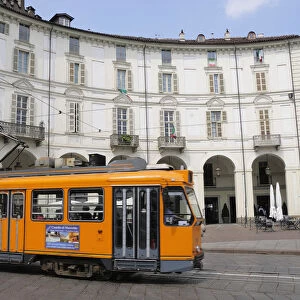 Italy, Piedmont, Turin, tram & transport on Piazza Vittorio Veneto