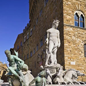 Italy, Tuscany, Florence, Piazza della Signoria, Fountain of Neptune