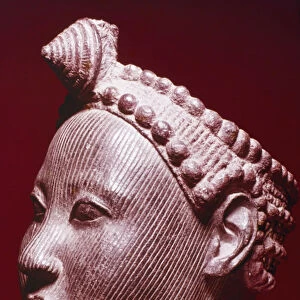 Nigeria, Ife bronze crowned head with scarification, 12th to 15th century AD in Ife museum