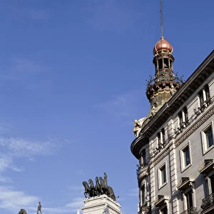 Spain, Madrid, Buildings on Gran Via
