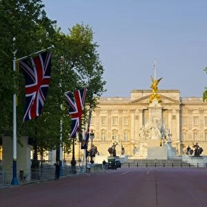 UK, England, London, Buckingham Palace and The Mall decorated for the wedding of Prince William