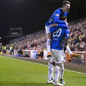 Rangers: Morelos and Jack in Unison - Celebrating a Goal at Pittodrie Stadium