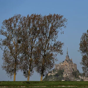 A general view shows the Mont Saint-Michel in the French western region of Normandy