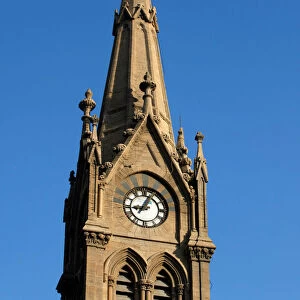 A general view of the stopped clock on the Merewether Tower, built in the British Raj era