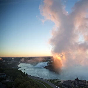 An overall view shows the Horseshoe Falls in Niagara Falls