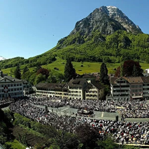 VIEW OF THE TRADITIONAL LANDSGEMEINDE IN THE CANTON OF GLARUS