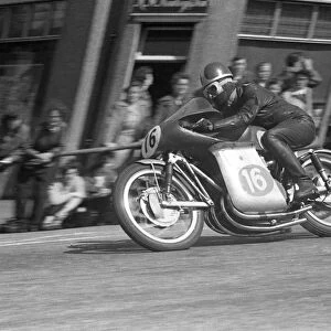 Dickie Dale (MV) on Bray Hill: 1954 Junior TT