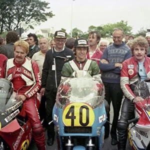 Graham King (Suzuki) Dave Pither (Honda) Ian Ogden (SGB Suzuki) 1984 Senior Manx Grand Prix