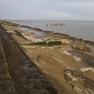 Looking north from Lowestoft Ness over the old sea defence