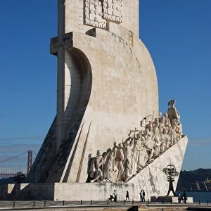 Monument on city riverbank, Monument to the Discoveries (Padrao dos Descobrimentos), Tagus River, Belem, Lisbon