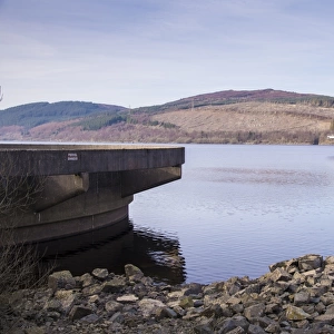 View of manmade reservoir, Llyn Celyn, Tryweryn Valley, Gwynedd, North Wales, February