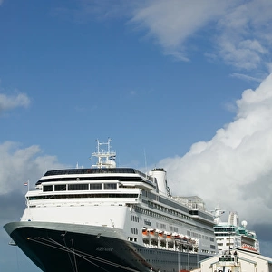 ABC Islands-ARUBA-Oranjestad: Morning View of the Cruise Ship Terminal
