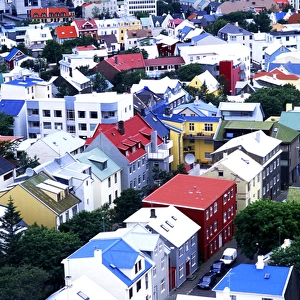Aerial View of Reykjavik, Iceland from Hallgrims Church