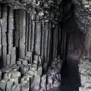 Basalt Columns in Fingals Cave, Staffa, off Isle of Mull, Scotland, United Kingdom