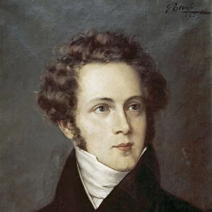 BELLINI, Vincenzo (Catania, 1801-Puteaux, 1835). Italian composer. Painting by G. Tivoli