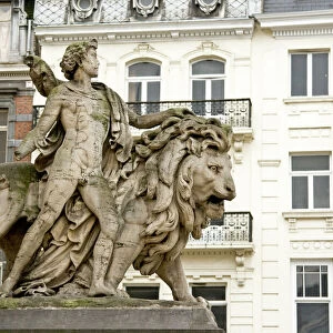 Brussels, Belgium, lion, statue