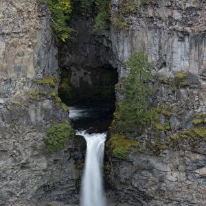Canada, British Columbia. Panoramic image, Spahats Falls, Wells-Gray Provincial Park