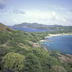 Caribbean, West Indies, St. Lucia View of Pigeon Island