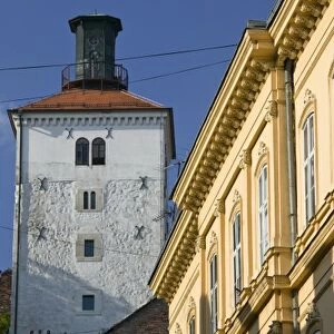 Croatia-Zagreb. Old Town Zagreb-Lotrscak Tower (b. 13th century)