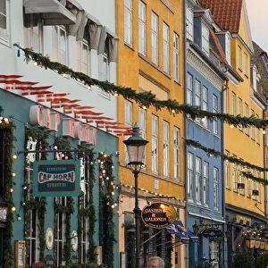 Denmark, Copenhagen, Nyhavn at Christmas