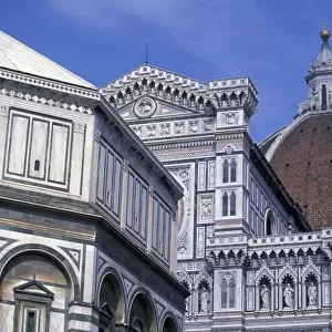 Europe, Italy, Tuscany, Florence. Piazza del Duomo. Duomo detail
