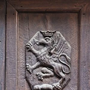 Europe, Italy, Umbria, Perugia, Griffitn (Winged Lion) Building Decoration - The