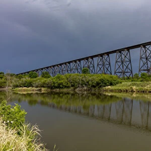 Hi-Line Railroad Bridge over the Sheyenne River in Valley City, North Dakota, USA