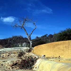 Hierve el Agua, or The Water Boils, consists of petrified minerals forming pools