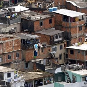 Hillside favela in Rio de Janeiro, Brazil. These slums are home to thousands of poor