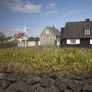 Historic buildings in the village of Vik, Icelands southernmost settlement